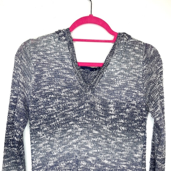 Prana Gemma Hooded Sweater Heathered Ombré Blue Gray Size Small V-Neck - Picture 6 of 12